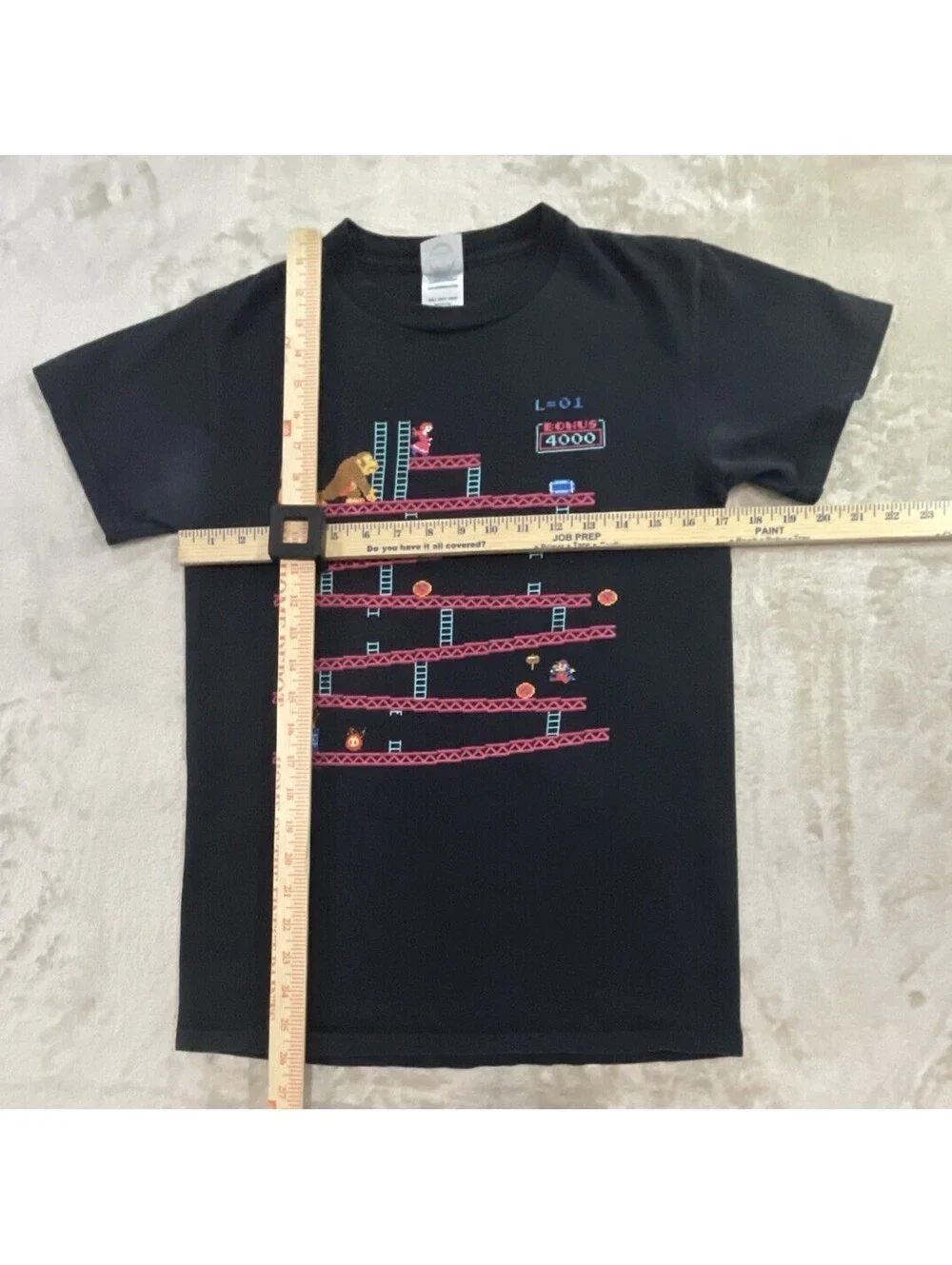 Vintage Donkey Kong Nintendo Arcade Video Game Graphic Black T-shirt Mens Size S